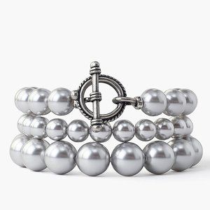 New Auth Chan Luu Grey Pearl Holly Stretch Bracele